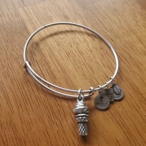 Silver Alex and Ani Ice Cream Cone Bracelet